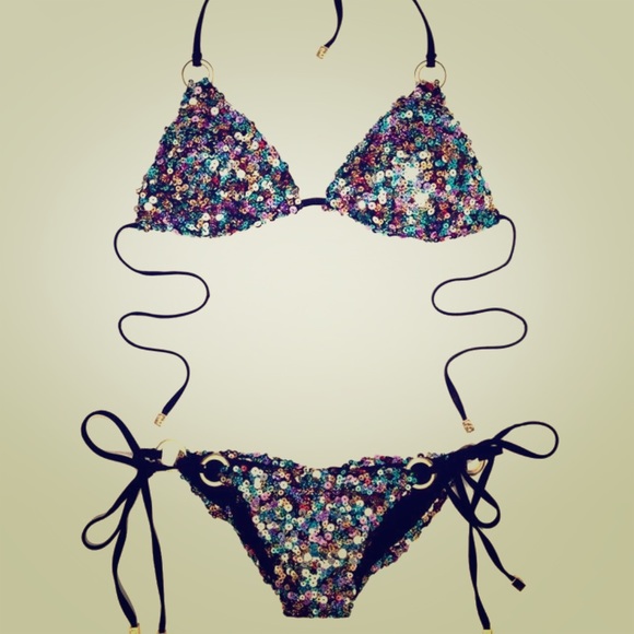 Beach Bunny Other - Beach Bunny Paparazzi ALL Sequins Bikini XL Set